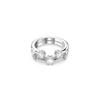 Anillo Constella, Conjunto (2), Talla redonda, Blanco, Baño de rodio