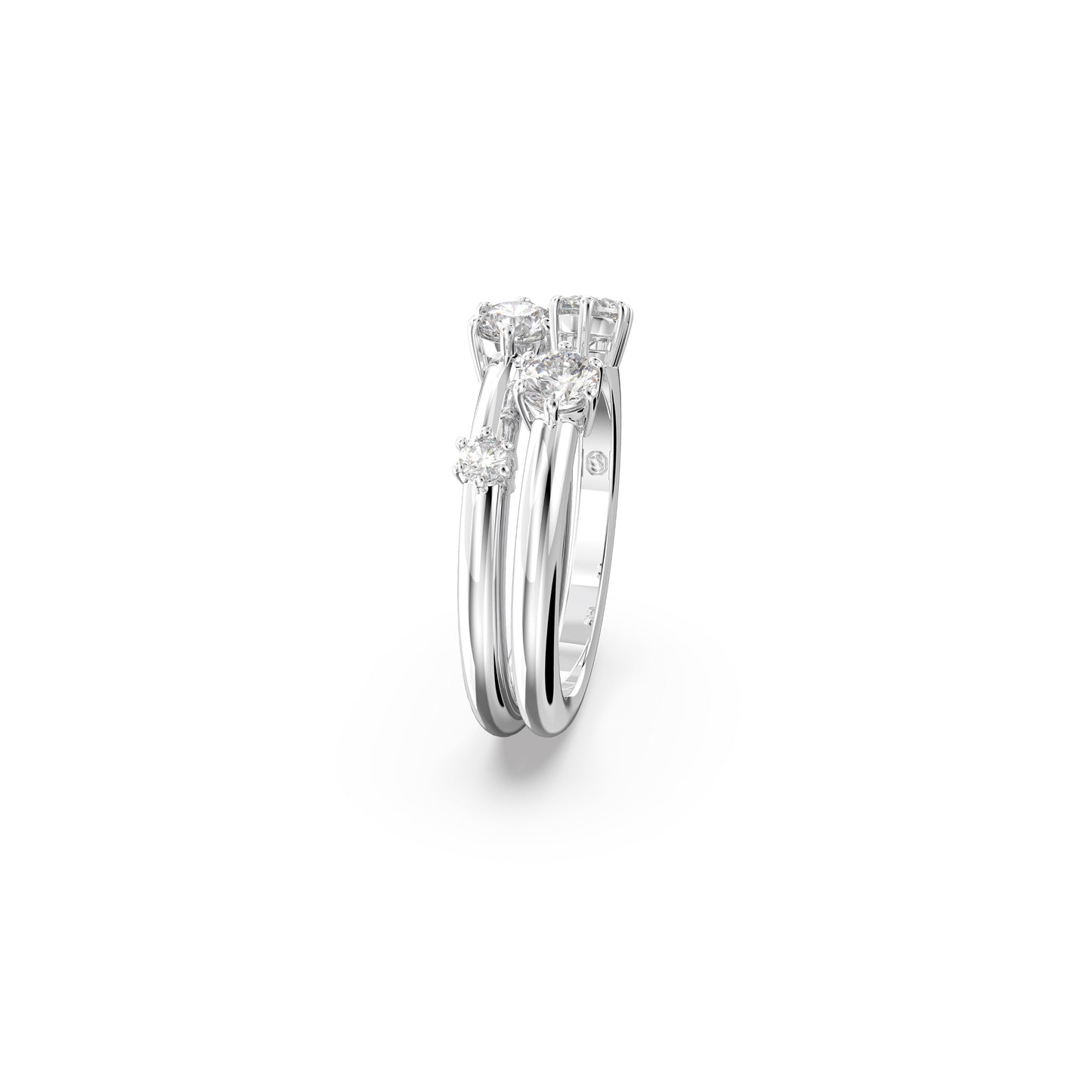 Anillo Constella, Conjunto (2), Talla redonda, Blanco, Baño de rodio