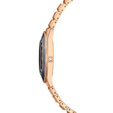 Reloj Dextera 37mm  Brazalete de metal, Negro, Acabado tono oro rosa