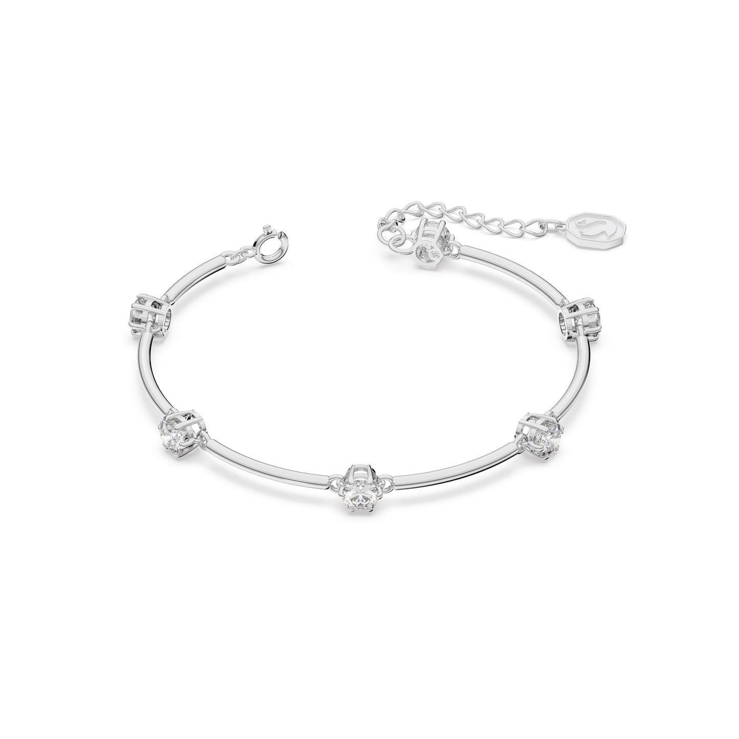 Brazalete Constella, Talla redonda, Blanco, Baño de rodio