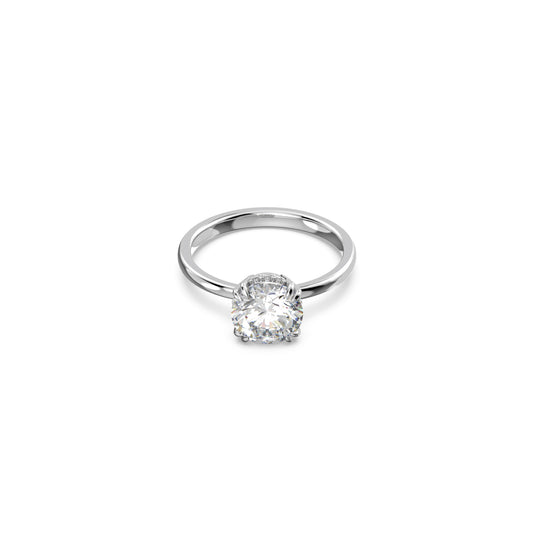 Anillo de cóctel Stilla, Talla princesa, Blanco, Baño de rodio
