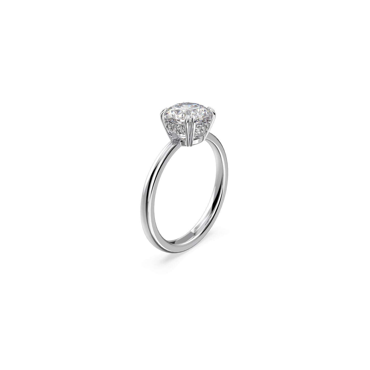 Anillo de cóctel Stilla, Talla princesa, Blanco, Baño de rodio