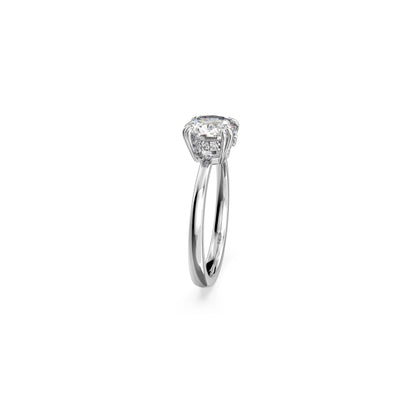 Anillo de cóctel Stilla, Talla princesa, Blanco, Baño de rodio