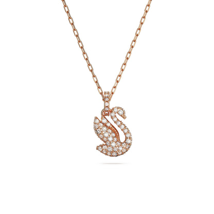 Colgante Swarovski Iconic SwanCisne, Pequeño, Blanco, Baño tono oro rosa