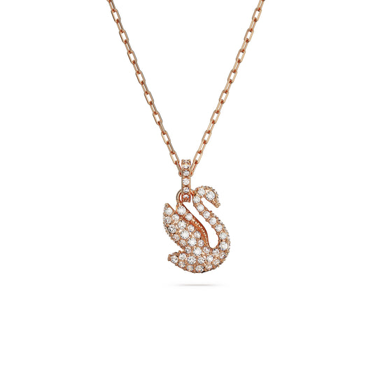Colgante Swarovski Iconic SwanCisne, Pequeño, Blanco, Baño tono oro rosa