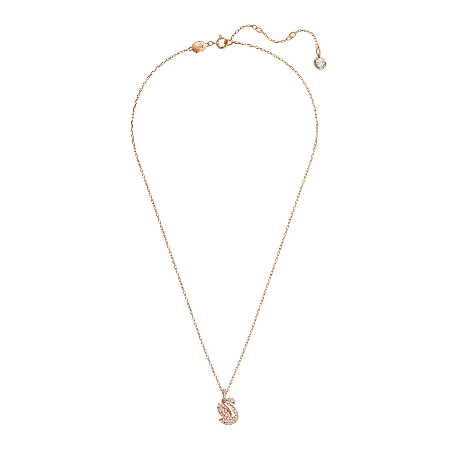Colgante Swarovski Iconic SwanCisne, Pequeño, Blanco, Baño tono oro rosa