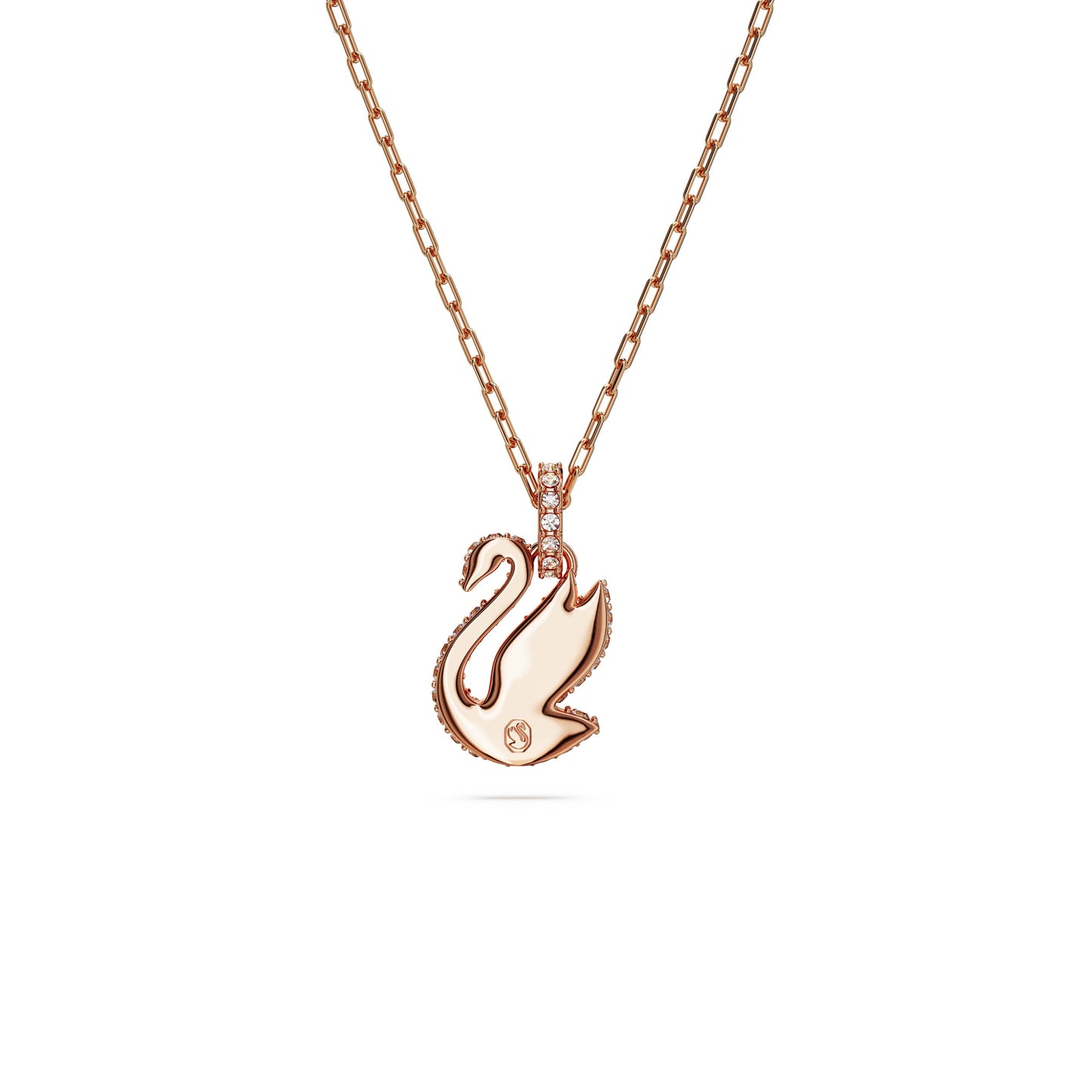 Colgante Swarovski Iconic SwanCisne, Pequeño, Blanco, Baño tono oro rosa