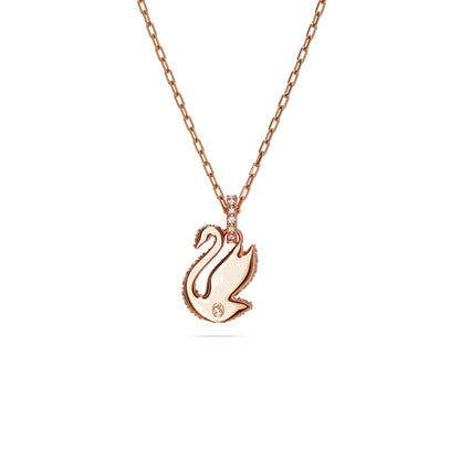 Colgante Swarovski Iconic SwanCisne, Pequeño, Blanco, Baño tono oro rosa
