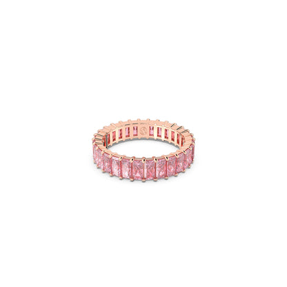 Anillo MatrixTalla baguette, Rosa, Baño tono oro rosa