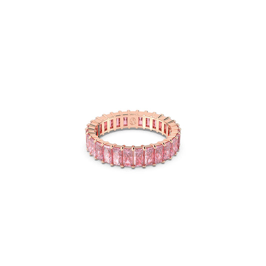 Anillo MatrixTalla baguette, Rosa, Baño tono oro rosa