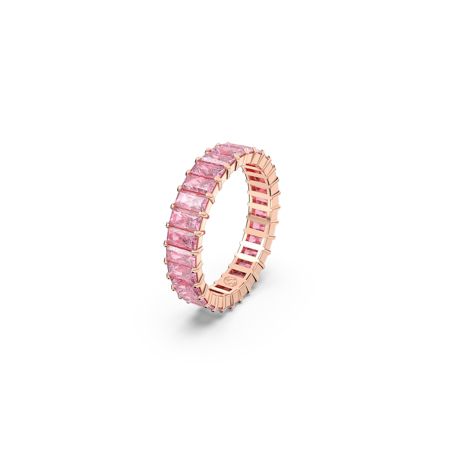 Anillo MatrixTalla baguette, Rosa, Baño tono oro rosa
