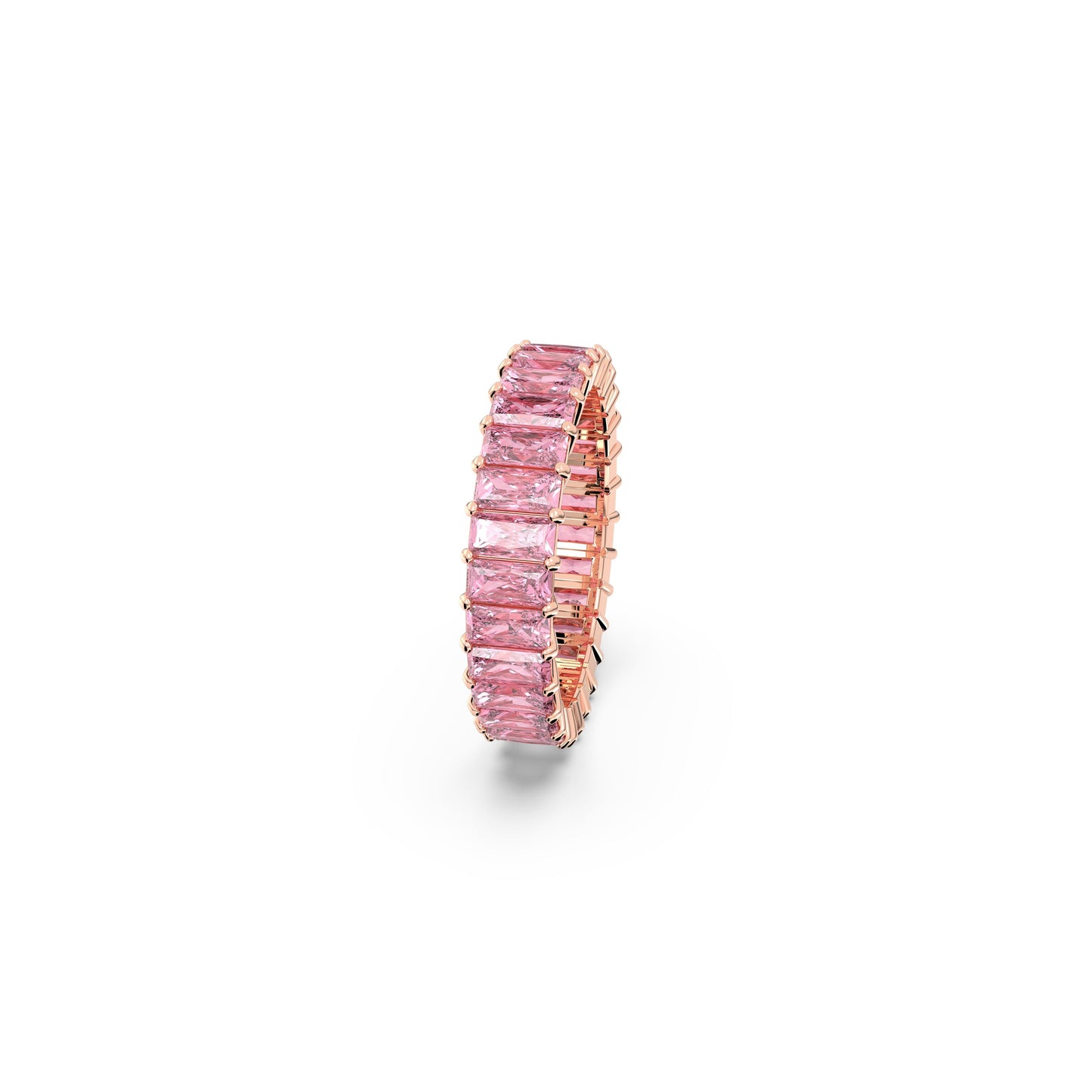 Anillo MatrixTalla baguette, Rosa, Baño tono oro rosa