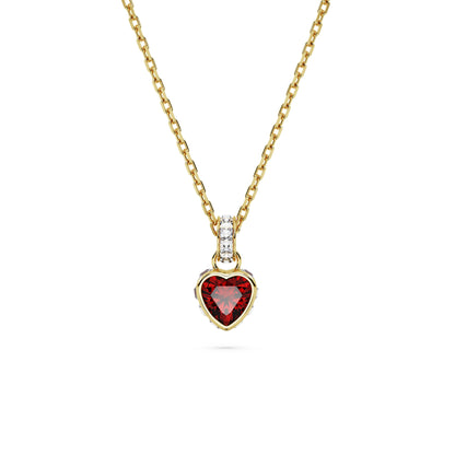 Colgante Chroma Corazón, Rojo, Baño tono oro