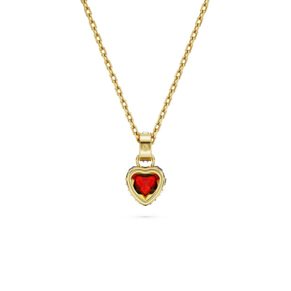 Colgante Chroma Corazón, Rojo, Baño tono oro