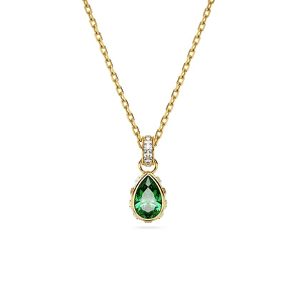 Colgante Chroma Talla pera, Verde, Baño tono oro