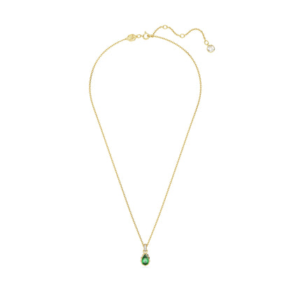 Colgante Chroma Talla pera, Verde, Baño tono oro