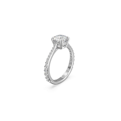 Anillo Stilla, Conjunto (2), Talla princesa, Blanco, Baño de rodio
