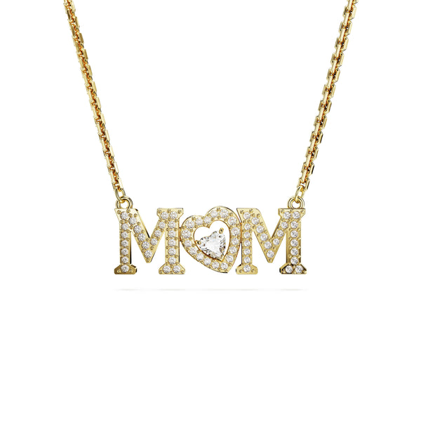 Collar Mother’s DayCorazón, Blanco, Baño tono oro