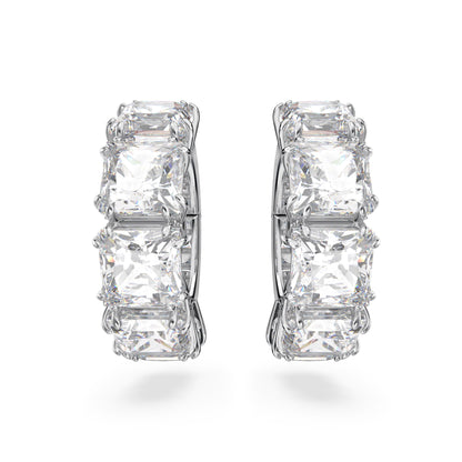 Pendientes de clip, Matrix, Ear Cuff, Talla cuadrada, Blancos, Baño de rodio