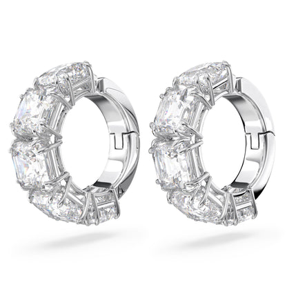 Pendientes de clip, Matrix, Ear Cuff, Talla cuadrada, Blancos, Baño de rodio