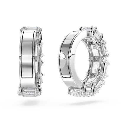 Pendientes de clip, Matrix, Ear Cuff, Talla cuadrada, Blancos, Baño de rodio