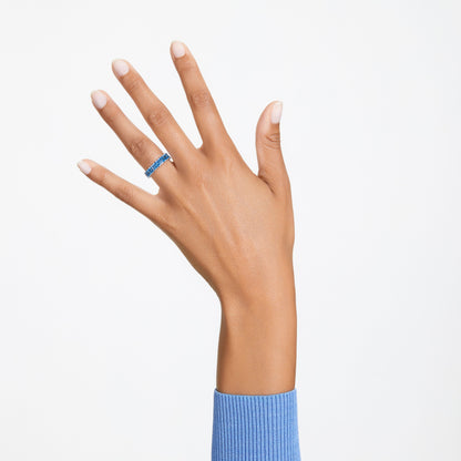 Anillo Matrix Talla redonda, Azules, Baño de rodio