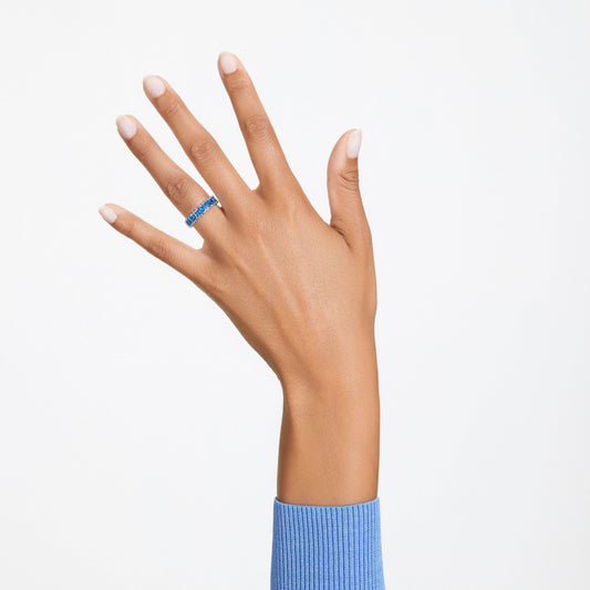 Anillo Matrix Talla redonda, Azules, Baño de rodio