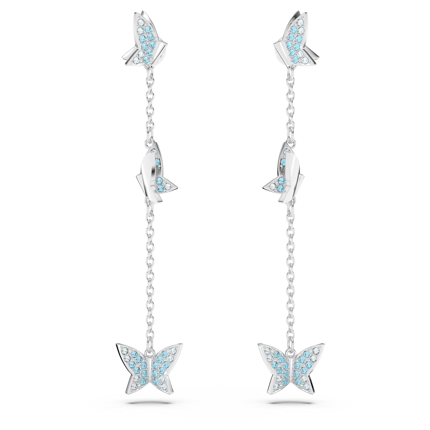 Pendientes Lilia Mariposa, Azules, Baño de rodio
