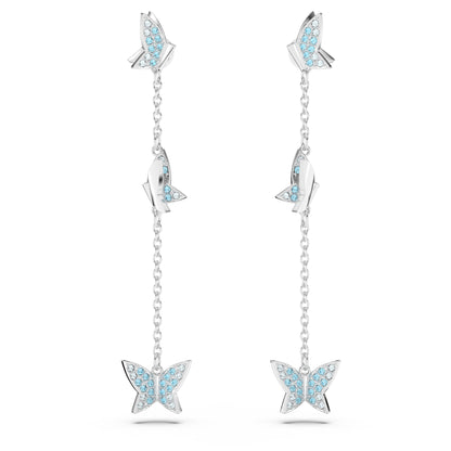 Pendientes Lilia Mariposa, Azules, Baño de rodio