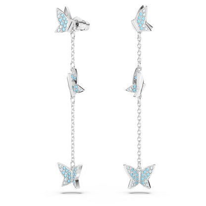 Pendientes Lilia Mariposa, Azules, Baño de rodio