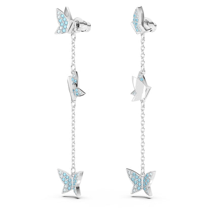 Pendientes Lilia Mariposa, Azules, Baño de rodio