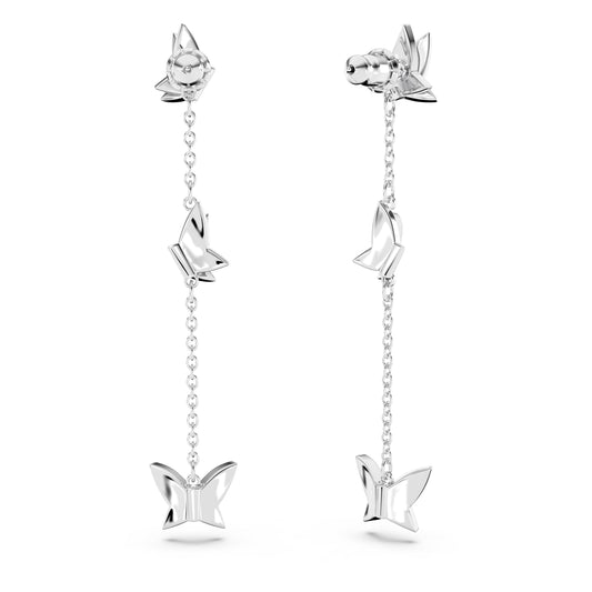 Pendientes Lilia Mariposa, Azules, Baño de rodio
