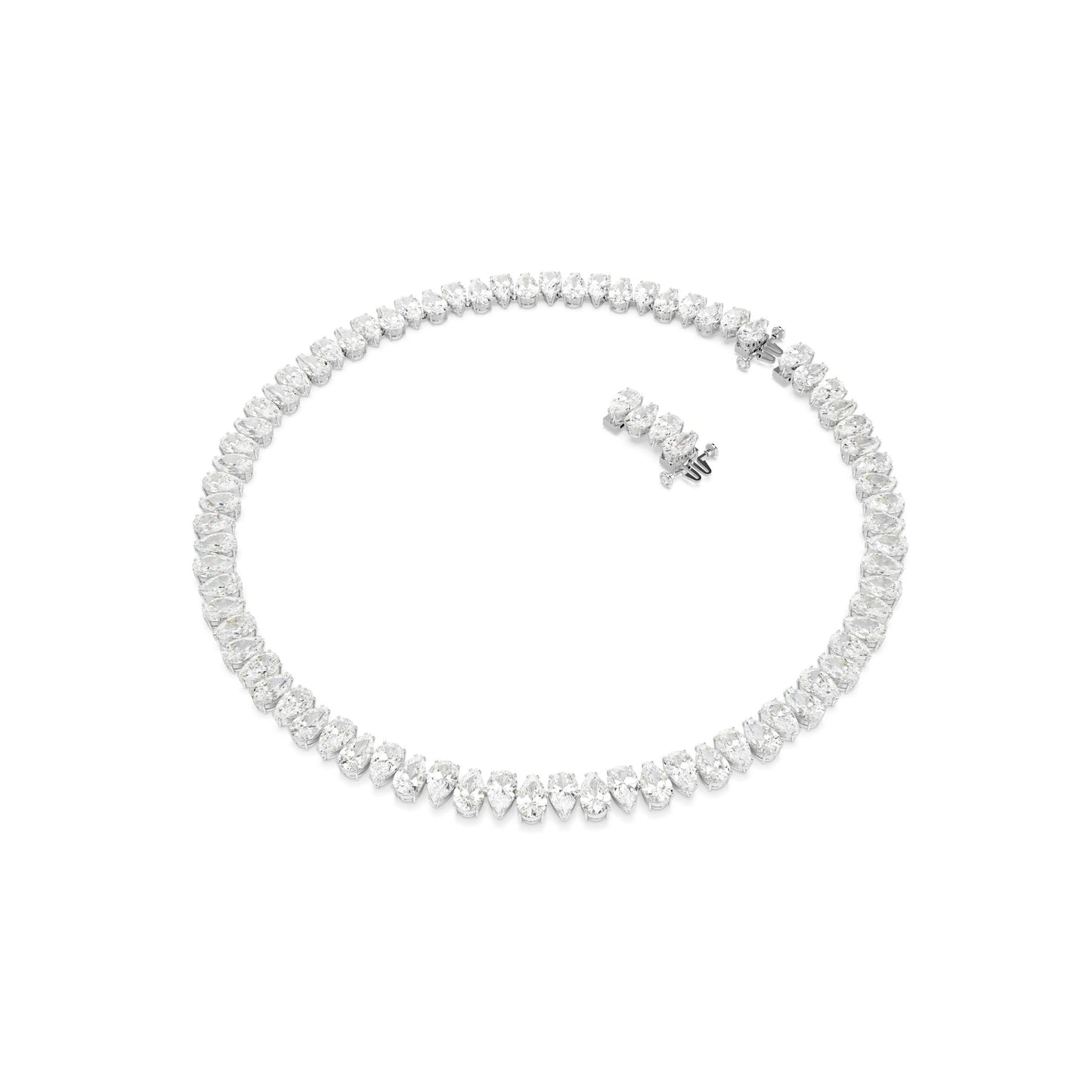 Collar Matrix, Talla pera, Blanco, Baño de rodio