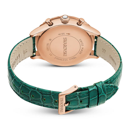 Reloj Octea Chrono, Correa de piel, Verde
