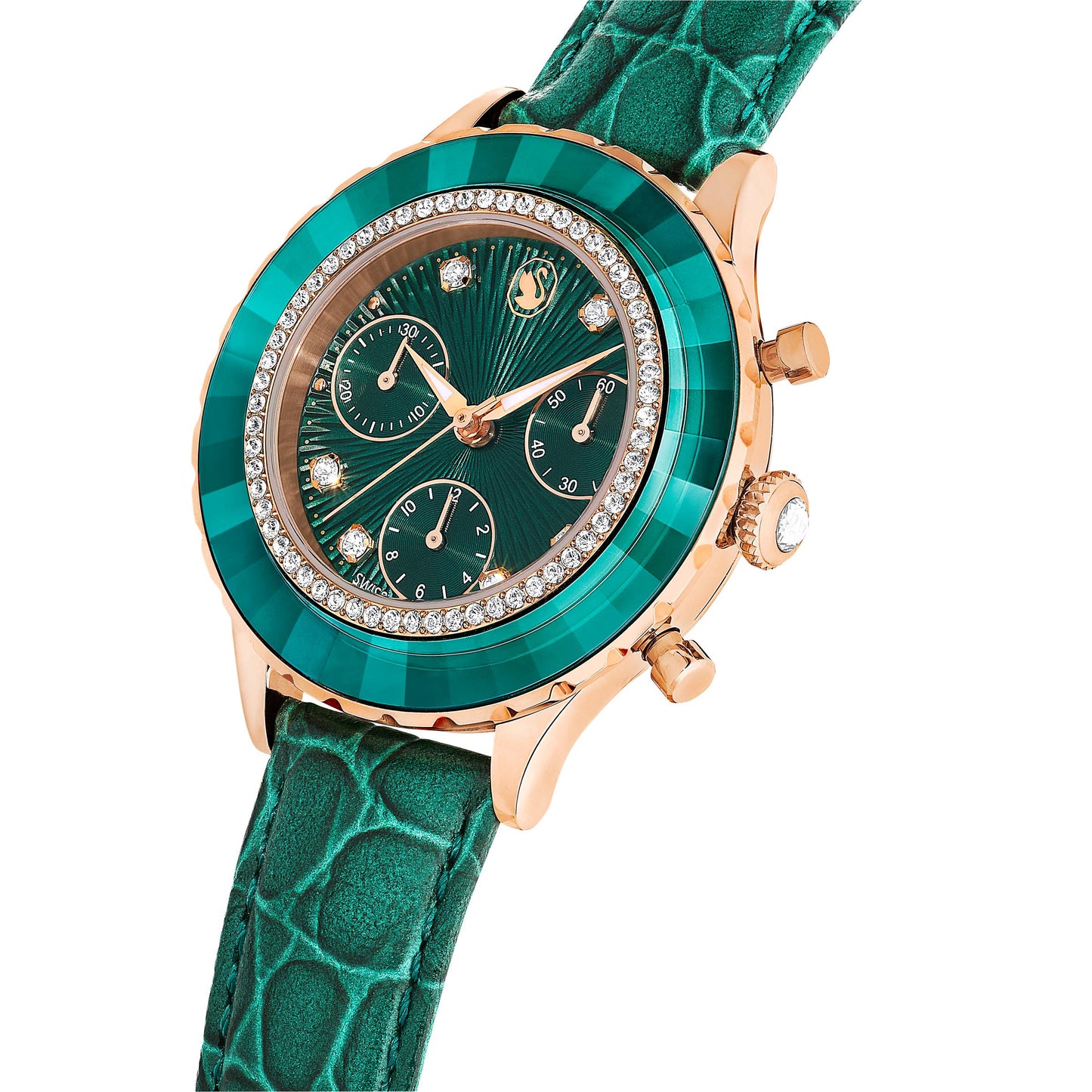 Reloj Octea Chrono, Correa de piel, Verde
