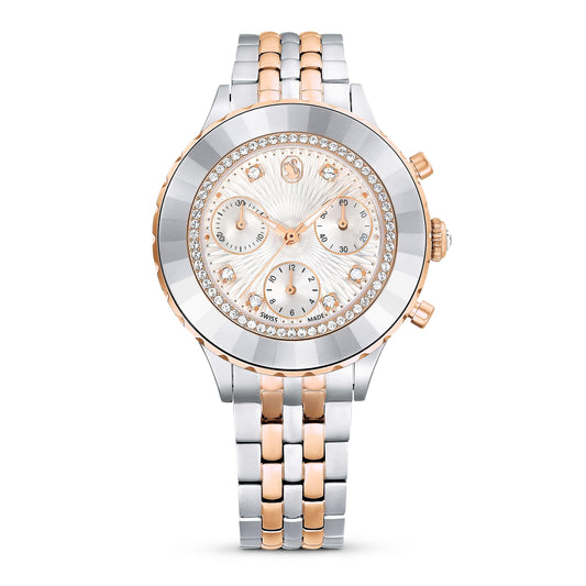 Reloj Octea Chrono, Fabricado en Suiza, tono oro rosa, Combinación de acabados metálicos