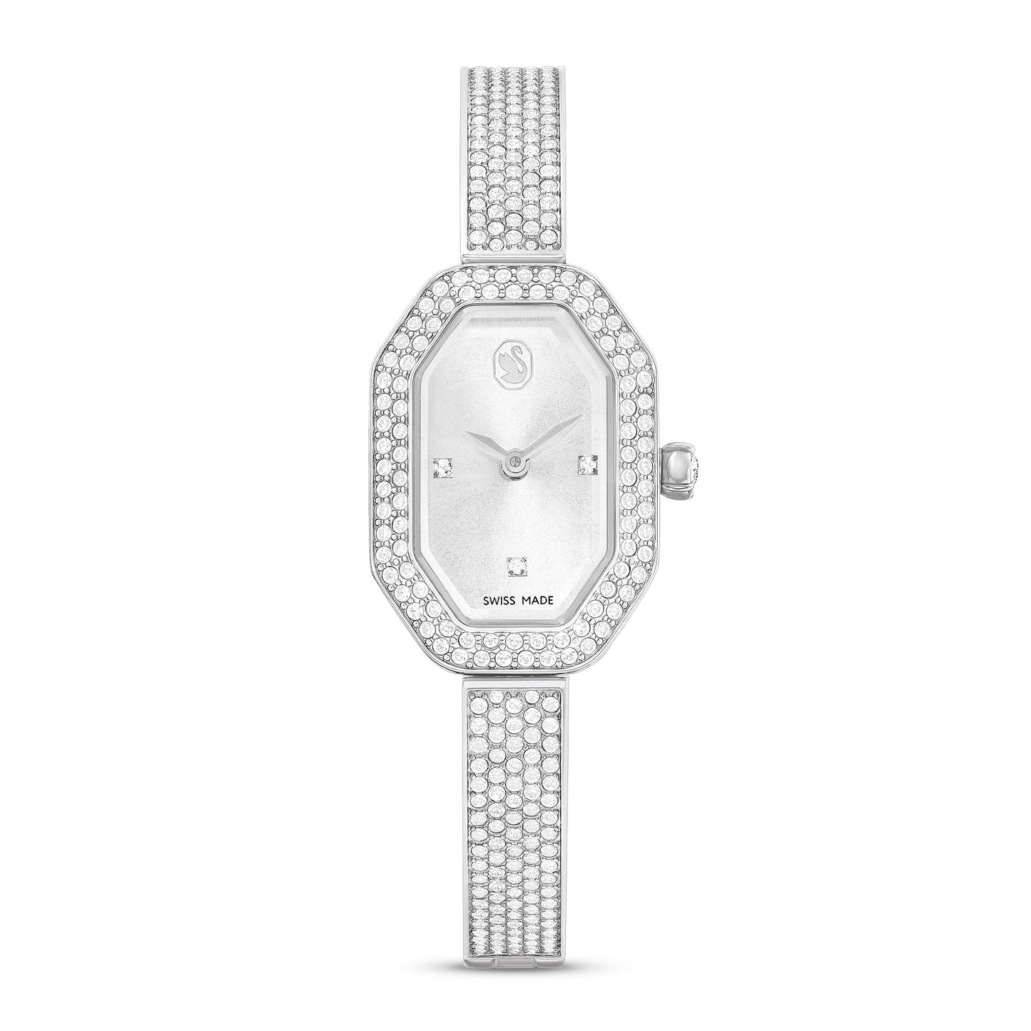 Reloj Dextera Bangle, Fabricado en Suiza, Brazalete de metal, Tono plateado, Acero inoxidable