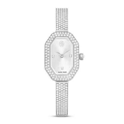 Reloj Dextera Bangle, Fabricado en Suiza, Brazalete de metal, Tono plateado, Acero inoxidable