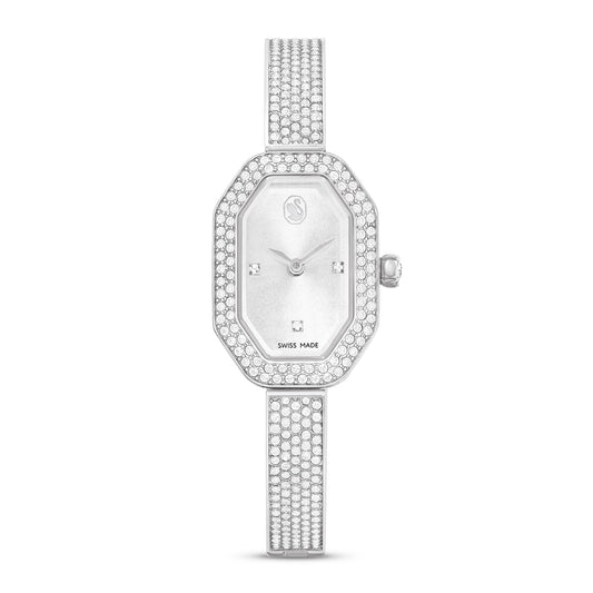 Reloj Dextera Bangle, Fabricado en Suiza, Brazalete de metal, Tono plateado, Acero inoxidable