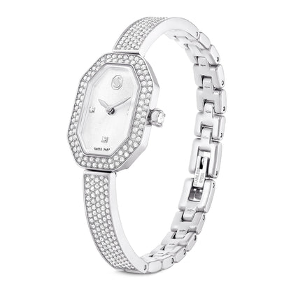Reloj Dextera Bangle, Fabricado en Suiza, Brazalete de metal, Tono plateado, Acero inoxidable