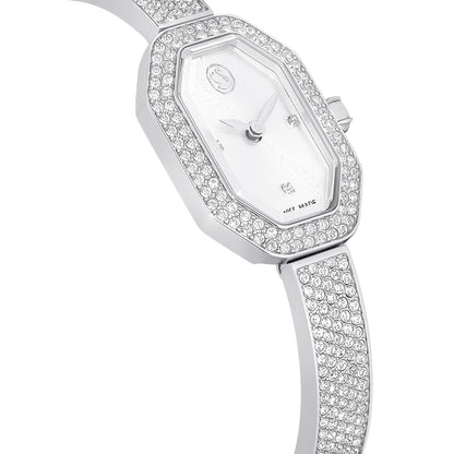 Reloj Dextera Bangle, Fabricado en Suiza, Brazalete de metal, Tono plateado, Acero inoxidable
