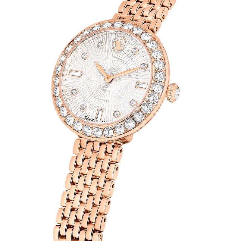 Reloj Certa, Fabricado en Suiza, Brazalete de metal, Tono oro rosa, Acabado tono oro rosa
