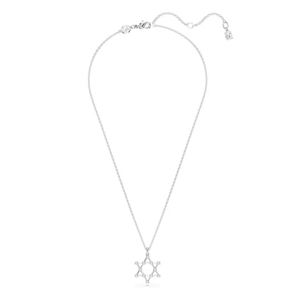 Colgante Insigne, Talla redonda, Estrella, Blanco, Baño de rodio