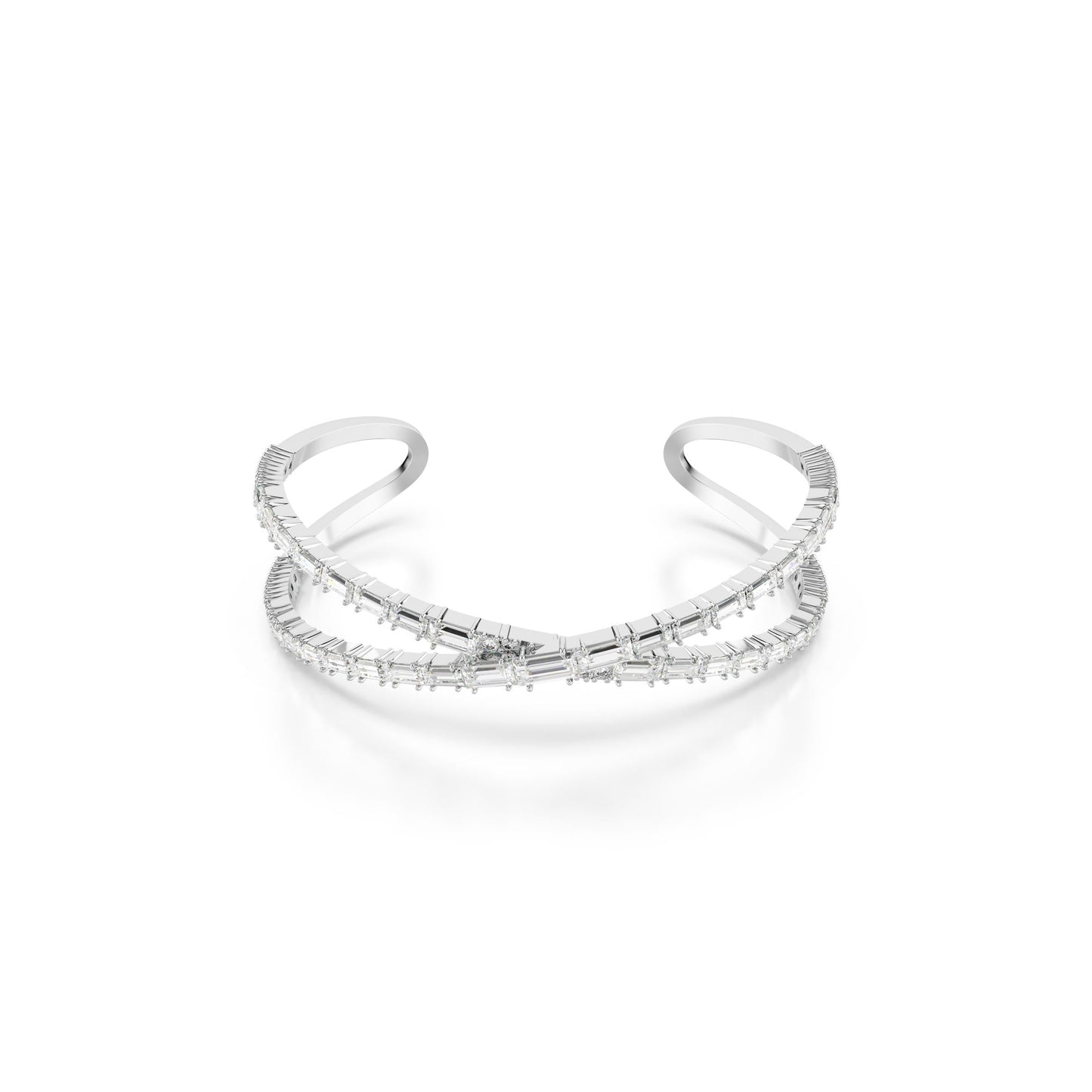 Brazalete Hyperbola, Símbolo del infinito, Blanco, Baño de rodio