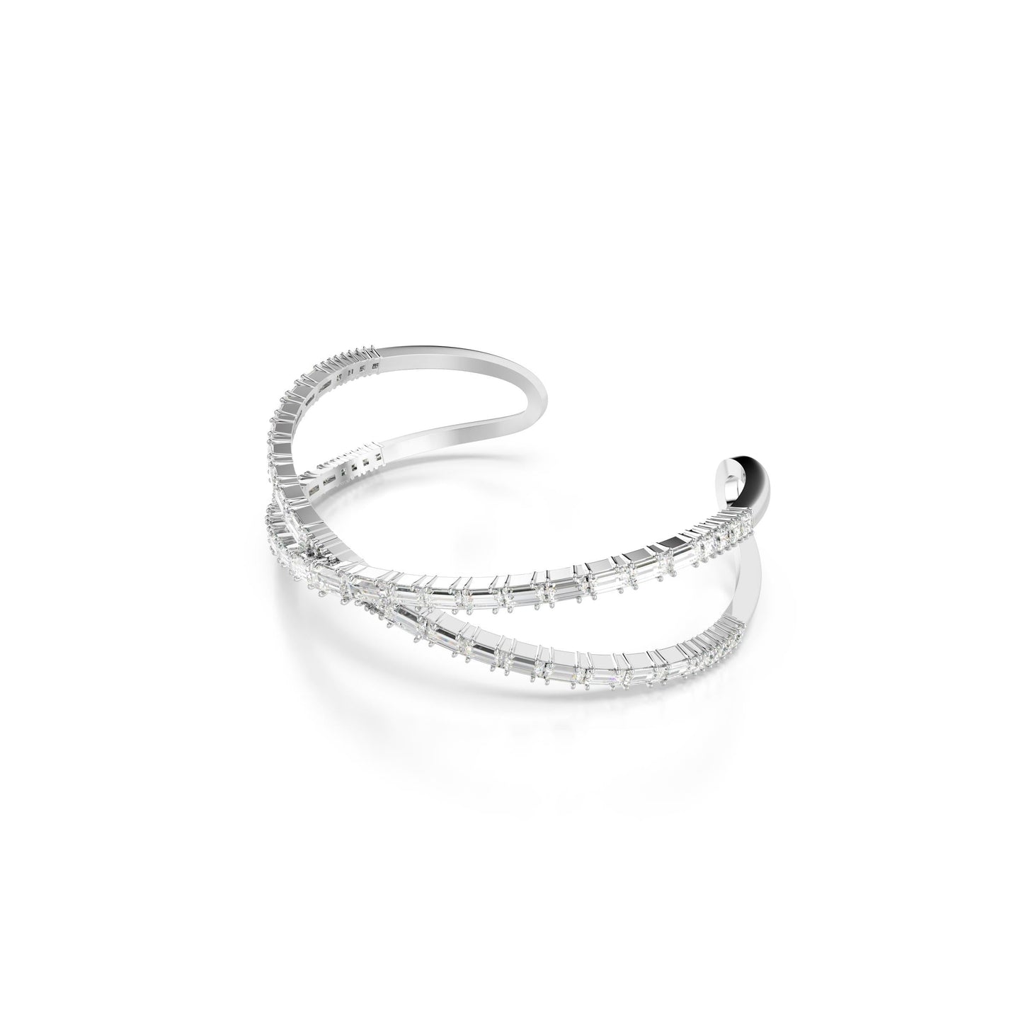 Brazalete Hyperbola, Símbolo del infinito, Blanco, Baño de rodio