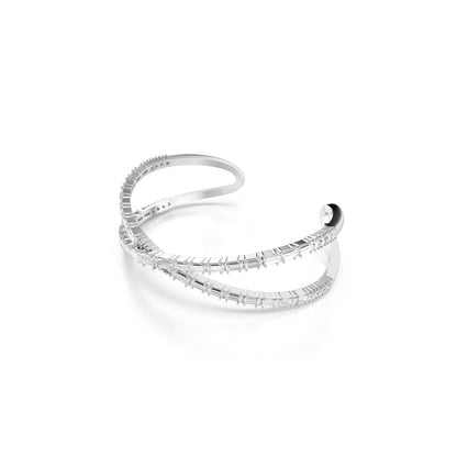 Brazalete Hyperbola, Símbolo del infinito, Blanco, Baño de rodio
