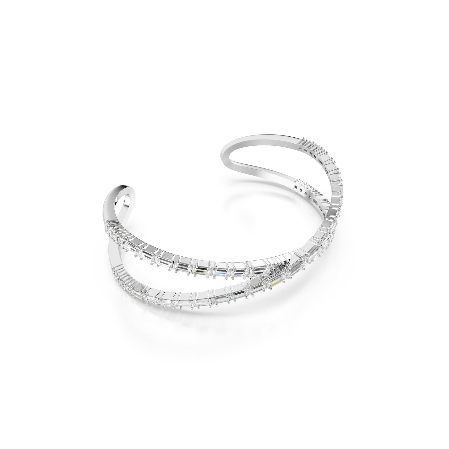 Brazalete Hyperbola, Símbolo del infinito, Blanco, Baño de rodio
