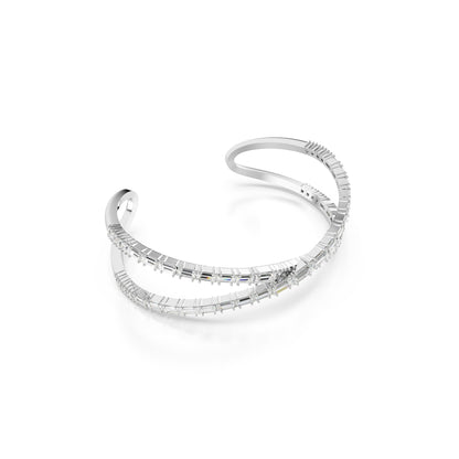 Brazalete Hyperbola, Símbolo del infinito, Blanco, Baño de rodio