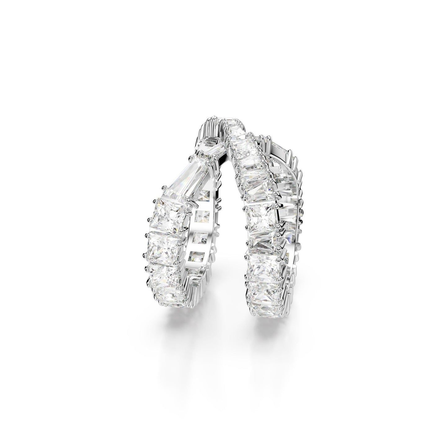 Anillo Hyperbola, Símbolo del infinito, Blanco, Baño de rodio