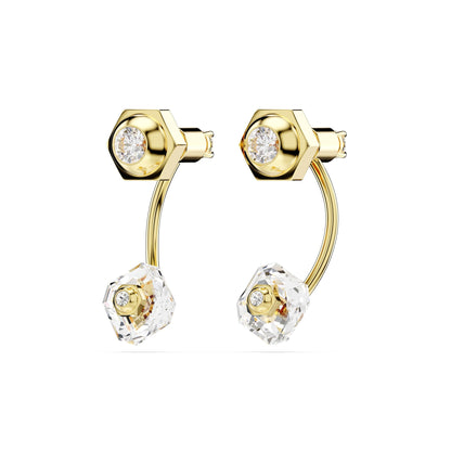 Pendientes ear jacket Numina, Tallas mixtas, Blancos, Baño tono oro
